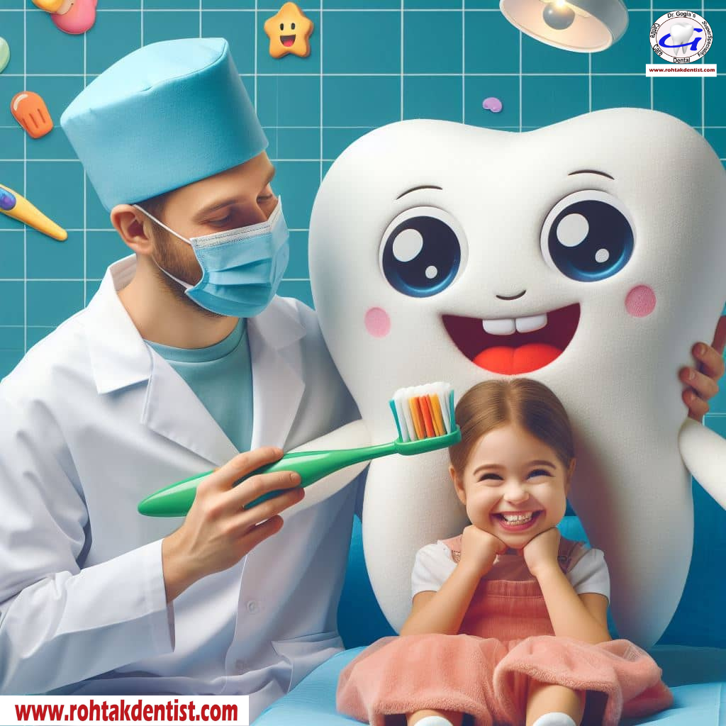 Proper Teeth Brushing technique demonstration at Dr. Gogia’s Super Specialty Dental Care Centre in Rohtak
