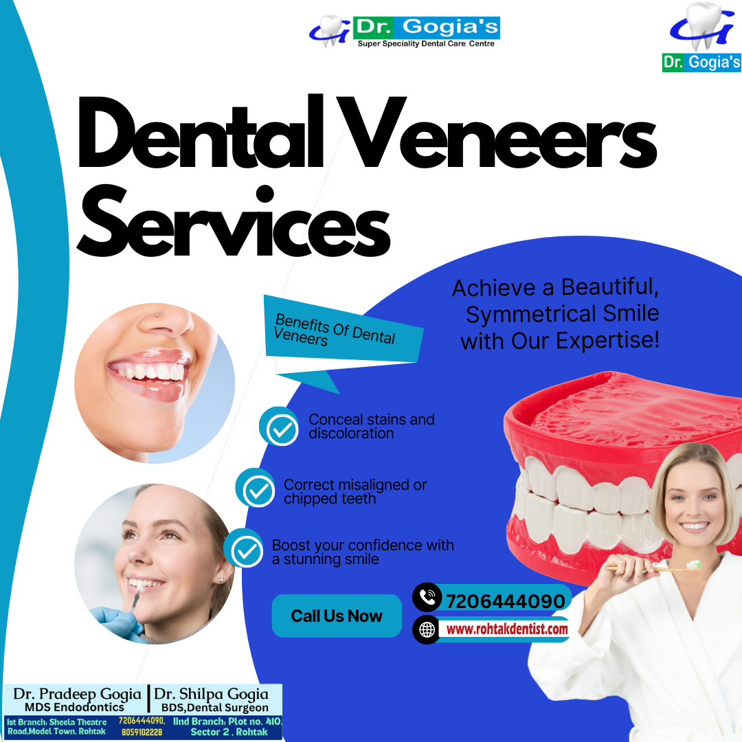Dental veneers treatment at Dr. Gogia’s Super Specialty Dental Care Centre in Rohtak