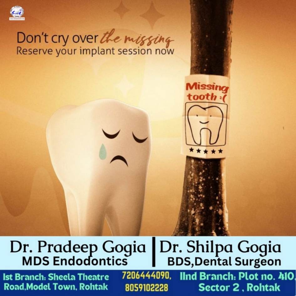 Dental implant treatment in Rohtak at Dr. Gogia’s Super Specialty Dental Care Centre to restore missing teeth and smile.